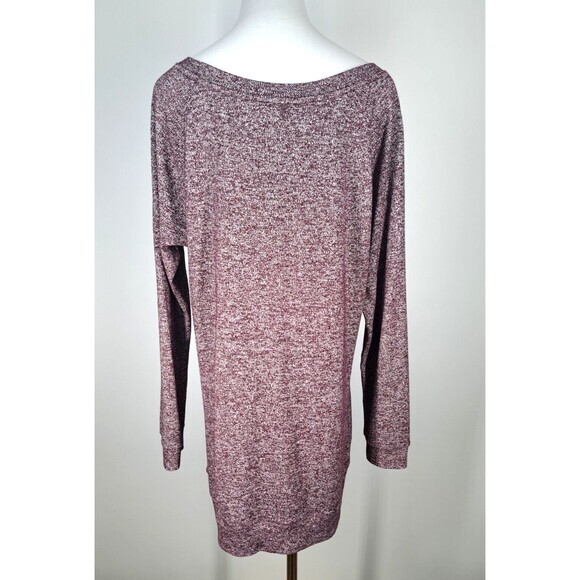 Athleta Large L Luxe Marled Plum Purple Heathered Tunic‎ Top Modal Blend Lounge - Picture 3 of 8